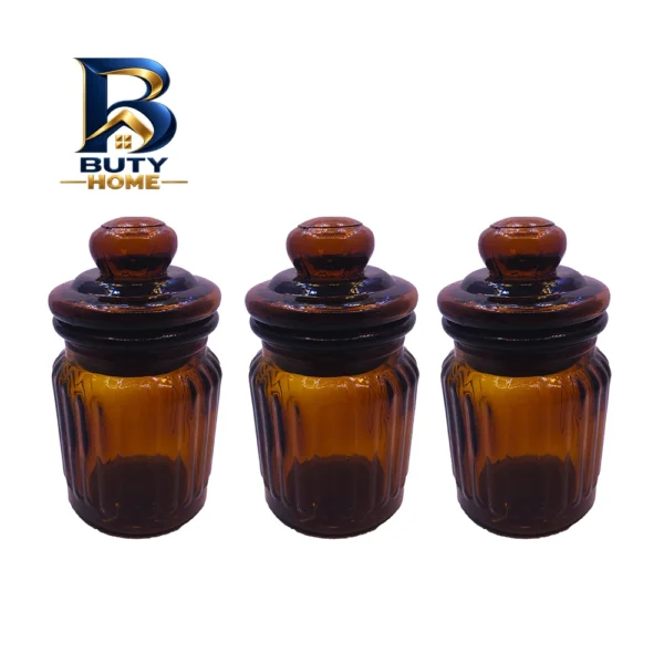 ست جای ادویه ۳ تکه شیشه ای طرح ترک