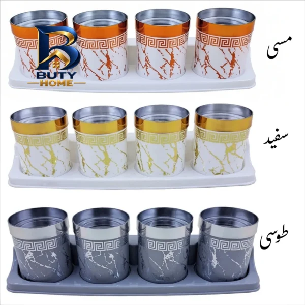 ست جا ادویه ۵ پارچه مدل ماربل