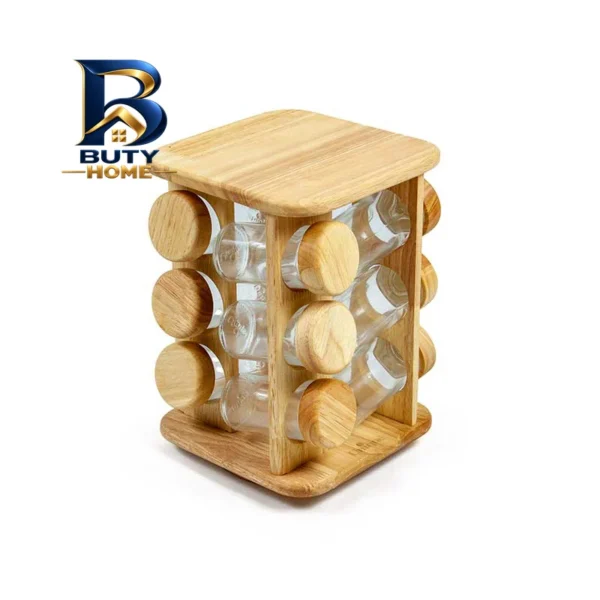 ست جا ادویه ۱۲ پارچه مدل NU از چوب