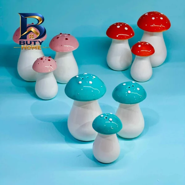 نمکدان سرامیکی مدل قارچ سه عددی
