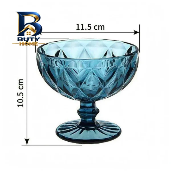 بستنی خوری دلی مدل پایه کوتاه طرح لوزی کد 400ml بسته ۶ عددی
