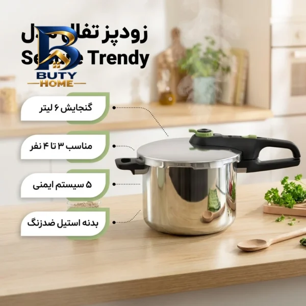 زودپز تفال با گنجایش و بدنه استیل