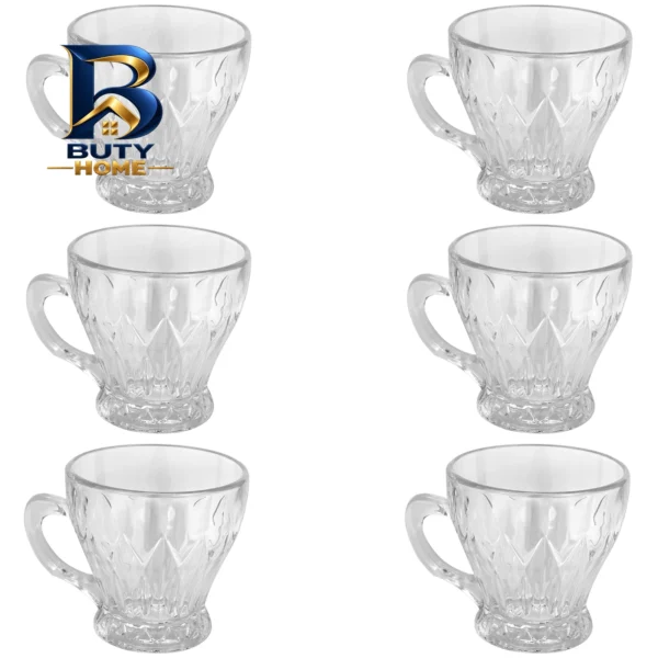 فنجان بلور و شیشه اصفهان مدل ساناز کد433 بسته ۶ عددی