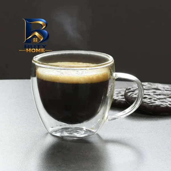 فنجان دسته دار مدل دوجداره کد ۹۰ بسته ۲ عددی