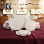 سرویس غذاخوری چینی ۲۵ پارچه ۶ نفره مقصود مدل دایره کد ۰۱۰