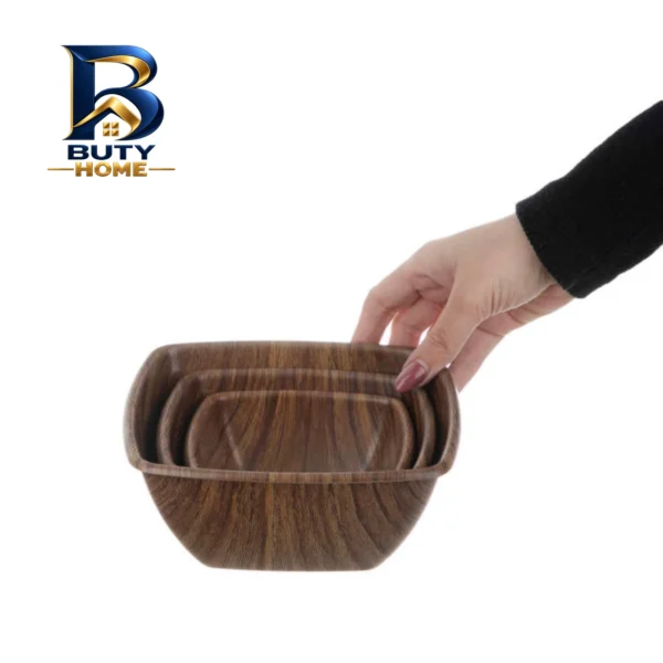 کاسه فرش کیپس مدل مربع طرح چوب بسته سه عددی