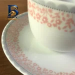 ست فنجان و نعلبکی چینی زرین ایران مدل کلارا گلبهی درجه 2