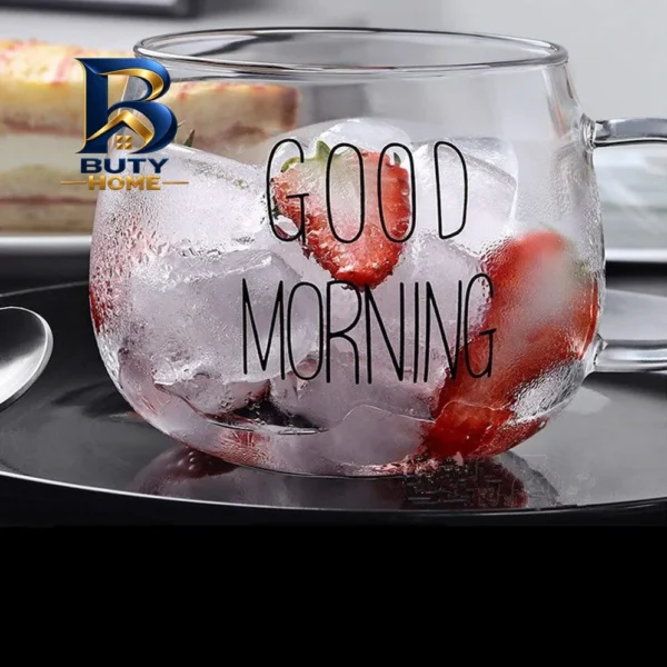 لیوان شیشه ای مدل GOOD MORNING
