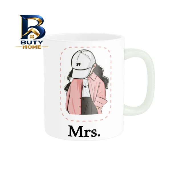 ماگ ناریکو طرح فانتزی مدل عاشقانه Mr Mrs کد 05 مجموعه دو عددی