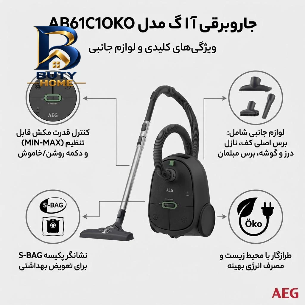 جاروبرقی آ ا گ مدل AB۶۱C۱OKO اصل
