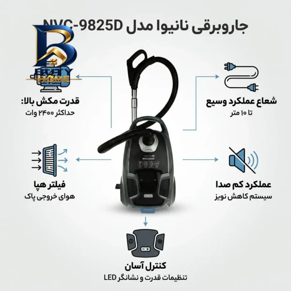 جاروبرقی نانیوا مدل NVC-۹۸۲۵D اصل