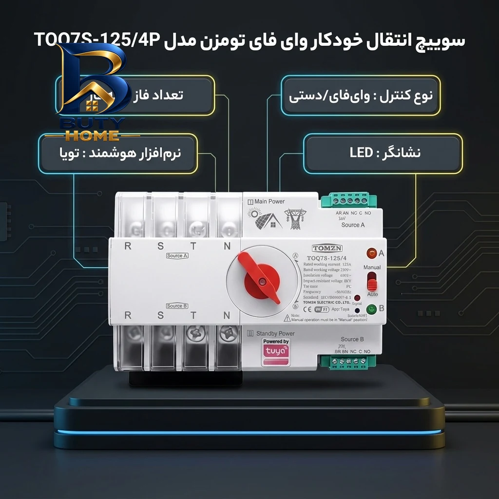 سوییچ انتقال خودکار وای فای تومزن مدل TOQ۷S-۱۲۵/۴P اصل