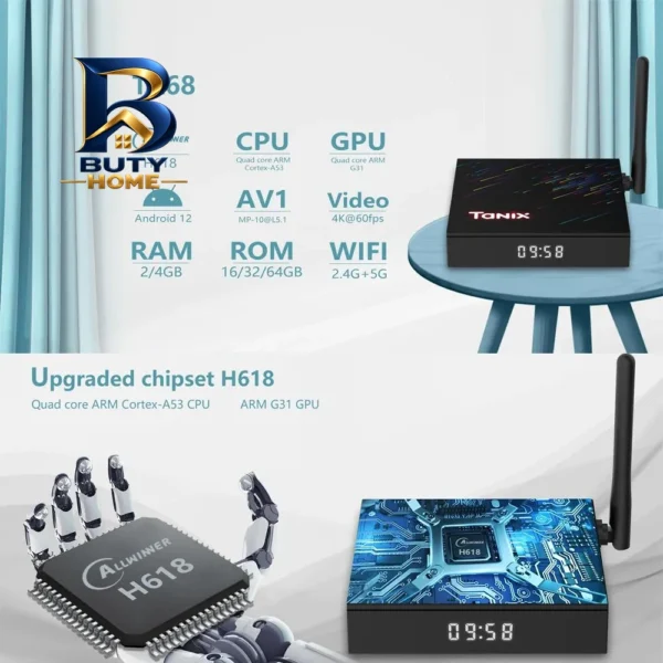 اندروید باکس تانیکس مدل tx۶۸ ۴/۶۴GB اصل