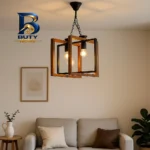 لوستر 2 شعله شاهان تک مدل WOOD با طراحی زیبا