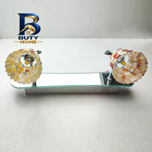 چراغ آینه ای دو شعله کریستالی مدل بالا کد 9638