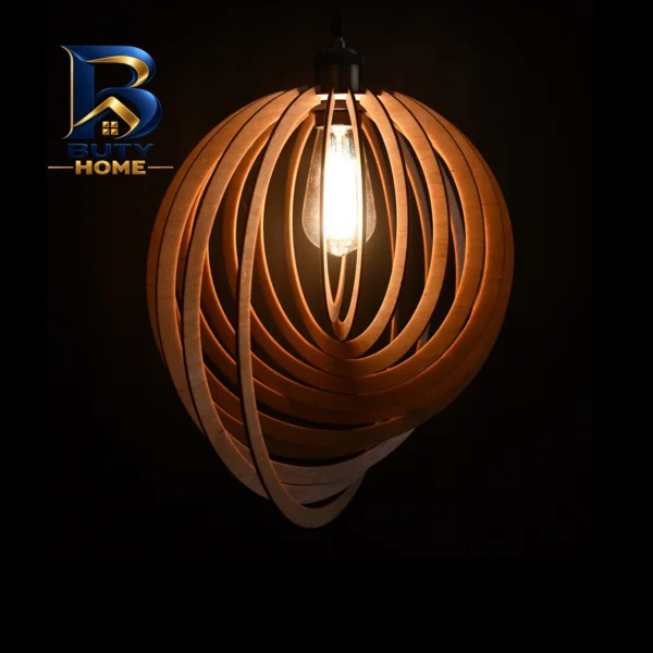 لوستر مدل چراغ آویز چوبی کد L۱۹ اصل