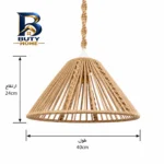 لوستر بافتنی مدل مکرومه طرح مخروطی کد 066