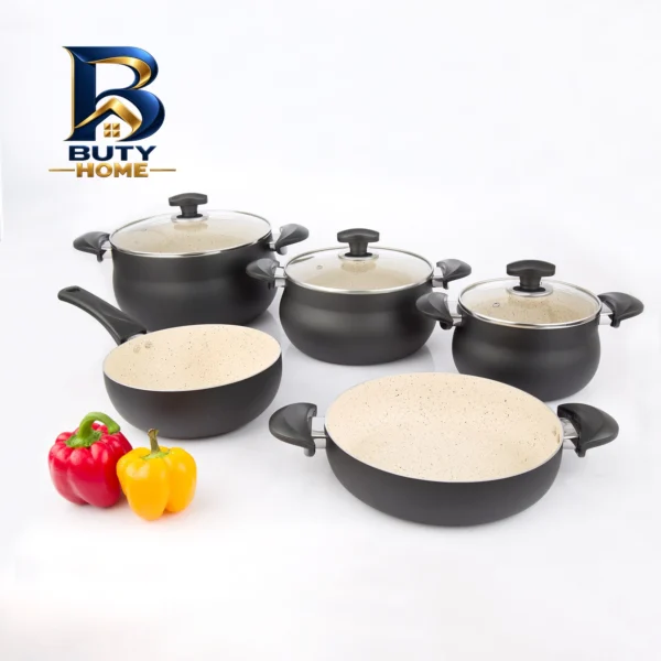 سرویس قابلمه و تابه گرانیت ۸ پارچه عروس مدل آماتیس
