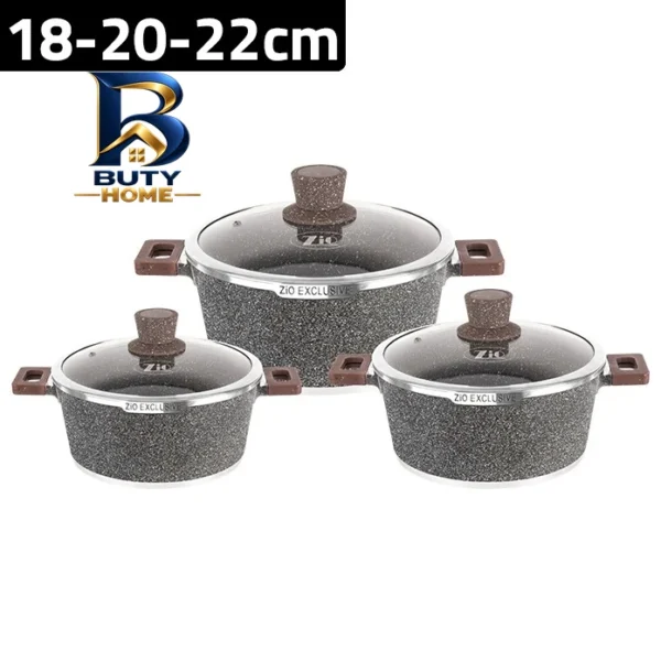 سرویس قابلمه گرانیت ۶ پارچه زیو مدل ZCS-۸۴۱۶/S۲۲ اصل