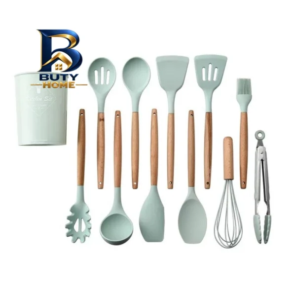 سرویس ملاقه و کفگیر ۱۲ پارچه مدل کیچن ست silicone