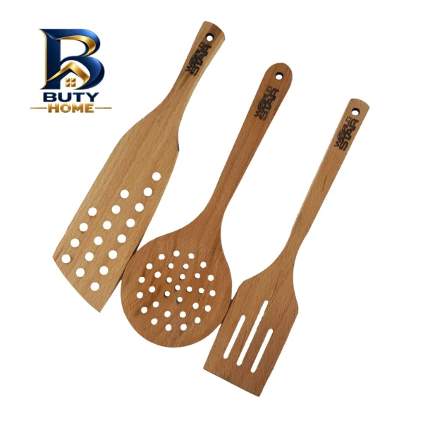 سرویس ملاقه و کفگیر مدل چوبی مجموعه 3عددی