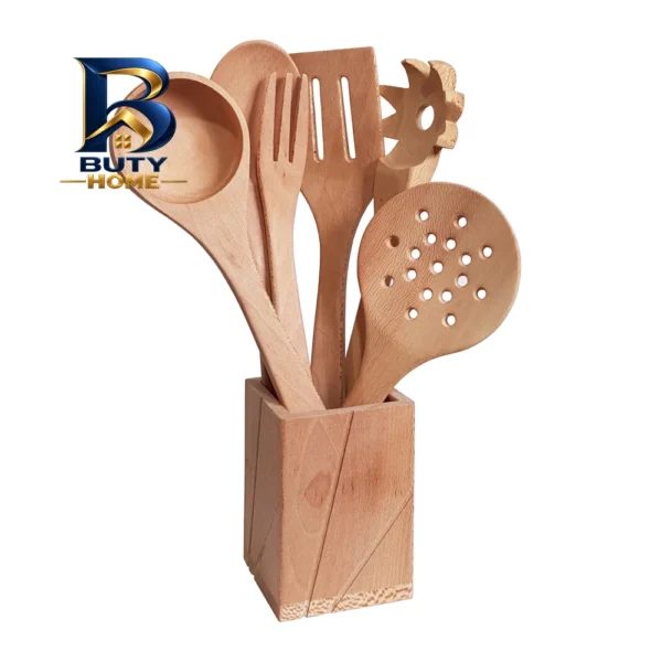 سرویس ملاقه و کفگیر ۷ پارچه چوبلمه مدل 7PCS
