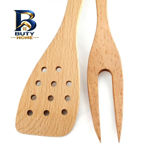 کفگیر و چنگال مدل چوبی کد KC-۲ اصل