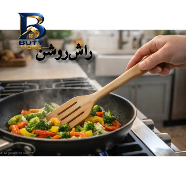 سرویس کفگیر چوبی ۲ پارچه دبلیو اس مدل هایلوکس