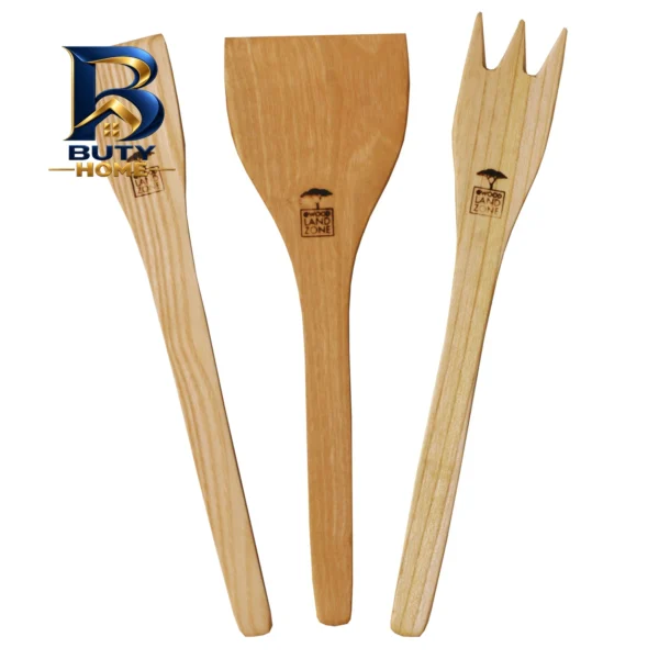 سرویس ملاقه و کفگیر ۳ پارچه مدل wood