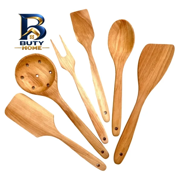 سرویس ملاقه و کفگیر 6 پارچه مدل چوبی