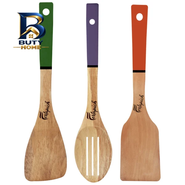 سرویس ملاقه و کفگیر ۳ پارچه فرتاپیچ مدل چوبی کد 034