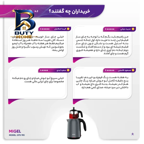 چای ساز میگل مدل GTS 190 با طراحی زیبا