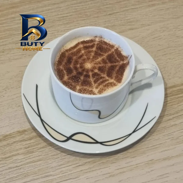 شابلون قهوه با مدل تار عنکبوت