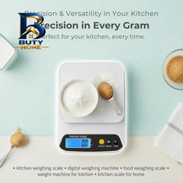 ترازو آشپزخانه دیجیتال مدل scale-Stainless حداکثر ظرفیت قابل اندازه گیری ۱۰ کیلوگرم با دقت ۱ گرم اصل