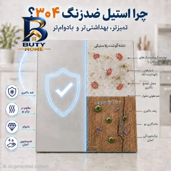 تخته گوشت استیل مدل کد ۴۰