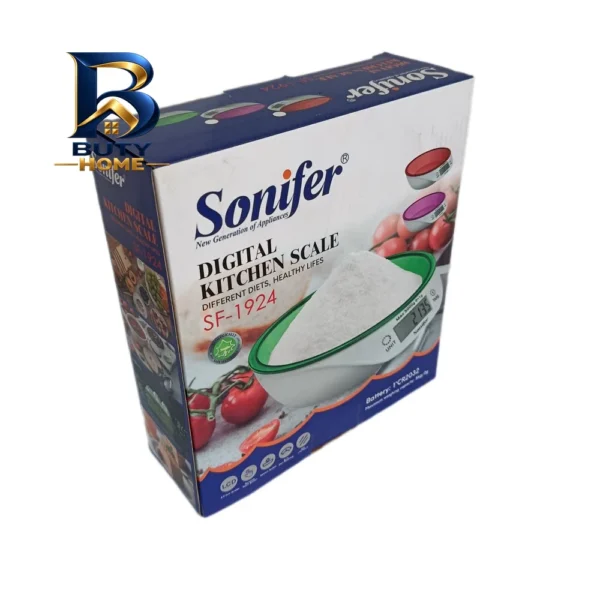 ترازو آشپزخانه دیجیتال سونیفر مدل SF-۱۹۲۴ حداکثر ظرفیت قابل اندازه گیری ۵ کیلوگرم با دقت ۲ گرم اصل