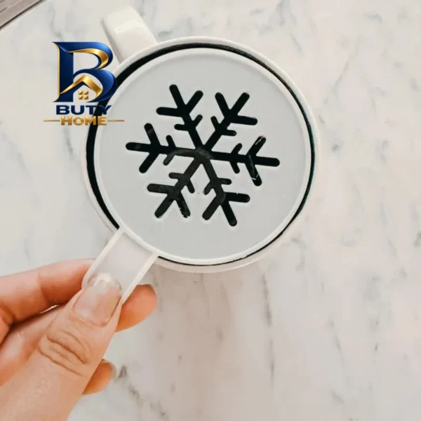 شابلون قهوه مدل برف با طراحی زیبا
