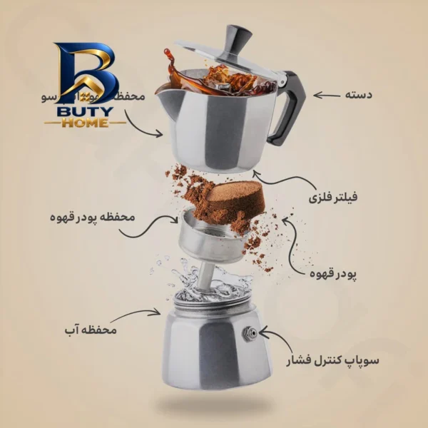 موکاپات قهوه جوش مدل 3 کاپ