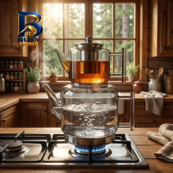 ست کتری قوری مولتینی کد ۴۵۶۸ گنجایش ۱.۸ لیتر گنجایش ۰.۵ لیتر اصل