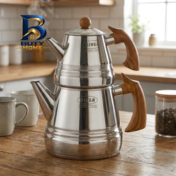ست کتری و قوری ریور مدل هرمی TP۲۱۷۳ گنجایش ۳ لیتر گنجایش ۱ لیتر اصل