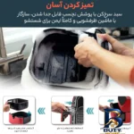 نمای جزئیات سرخ کن بدون روغن کوزوری مدل CP۱۵۸-AF اصل پرداخت و جزئیات مواد