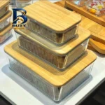 ظرف نگهدارنده لیمون مدل درب چوبی کد HS۲۲۱۱ مجموعه ۳ عددی اصل