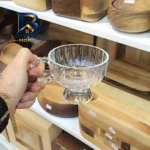 بستنی خوری پایه دار مدل دسته مرواریدی مجموعه 2 عددی