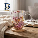لیوان مدل دوجداره طرح گل کد MA۰۰۱ اصل