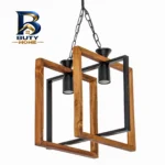 لوستر 2 شعله شاهان تک مدل WOOD با طراحی زیبا