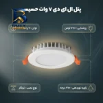 پنل ال ای دی 7 وات حسیس کد 1405 بسته ۱۰ عددی
