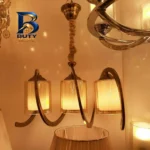 لوستر سه شعله مدل فنری با طراحی زیبا