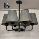 لوستر 6 شعله نورهام مدل کاج BLCK