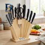سرویس چاقو ۱۱ پارچه با تیغه استیل و دسته باکالیت هپی کیچن مدل Stone Knife 11