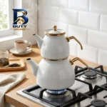 ست کتری و قوری مدل دسته بغل با گنجایش ۲ لیتر ۰.۸ لیتر